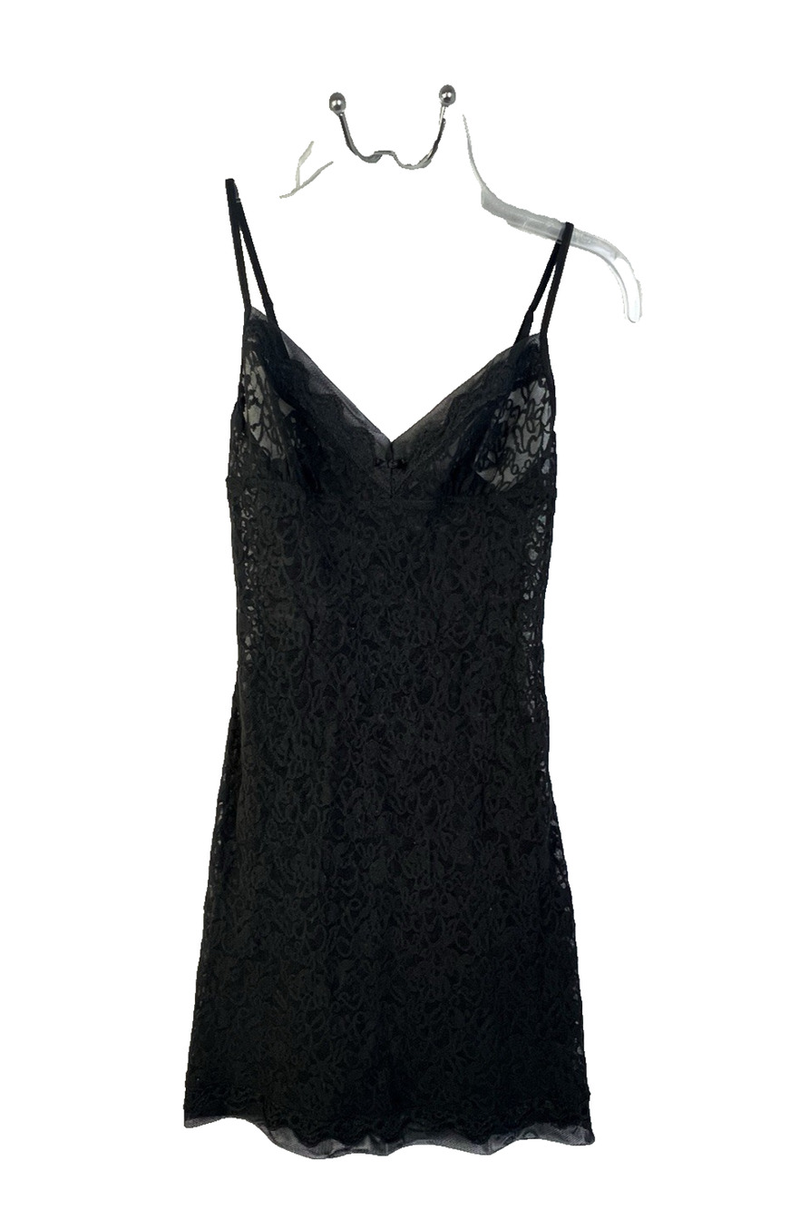 Victoria's Secret Sheer Lace Chemise Gown Women Small Black Sexy Lingerie Short